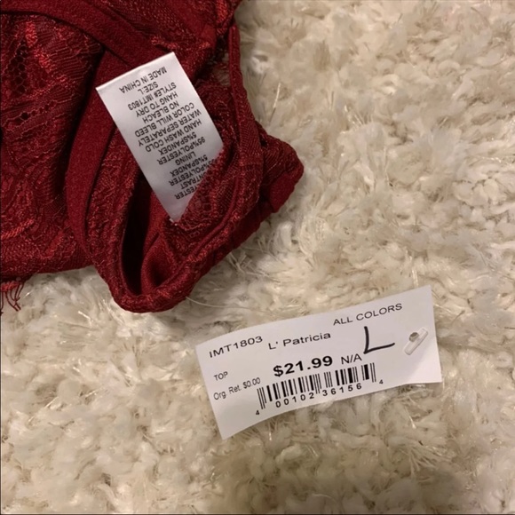 L' Patricia Red Lace Bra Crop Top 👚😍🤗 - Picture 5 of 5